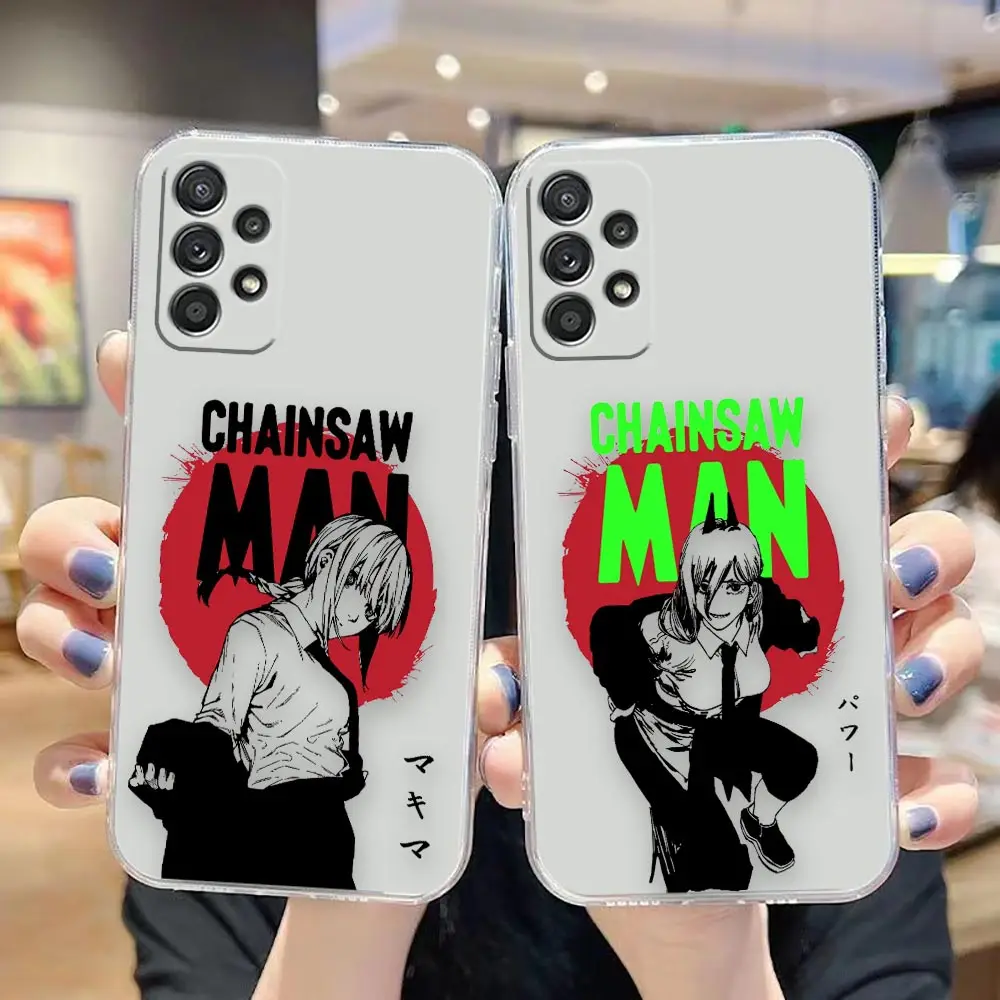 

Black Anime Chainsaw Man Clear Case For Samsung M62 M60S M51 M33 M32 M31 M30 M22 M12 M11 A22 A21S A20 A20S A12 A11 Cover Funda