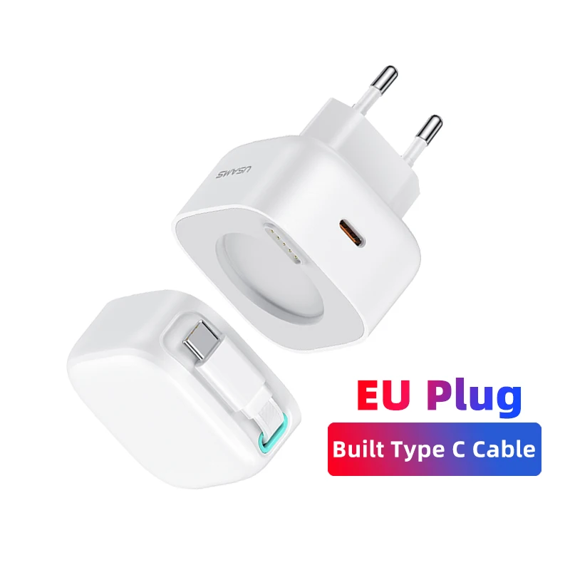 Магнитное зарядное устройство с выдвижным штекером USB Type-C, 35 Вт