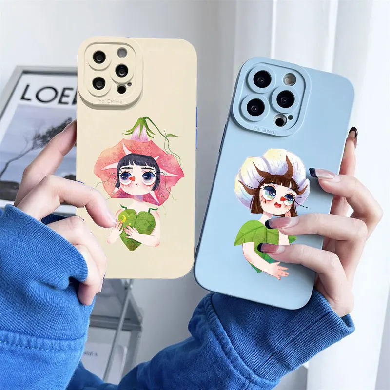 

Cute Cartoon Colorful Fairy Elves Flower Girl Phone Case For iPhone 11 XS XR X 13 14 12 Pro Max 7 8 Plus SE2 Soft Silicone Cover
