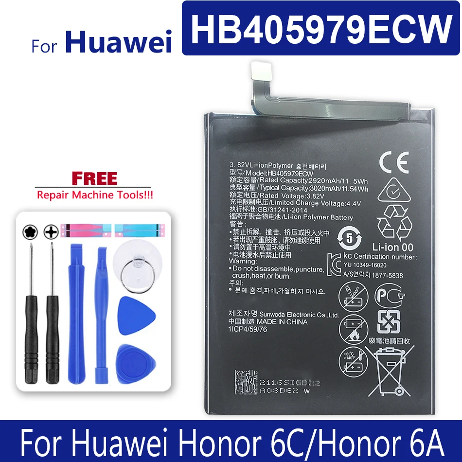 

Мобильный телефон аккумулятор HB405979ECW для Huawei Honor 6C/Honor 6A Honor6C/Honor6A Honor 6C/6A, номер отслеживания