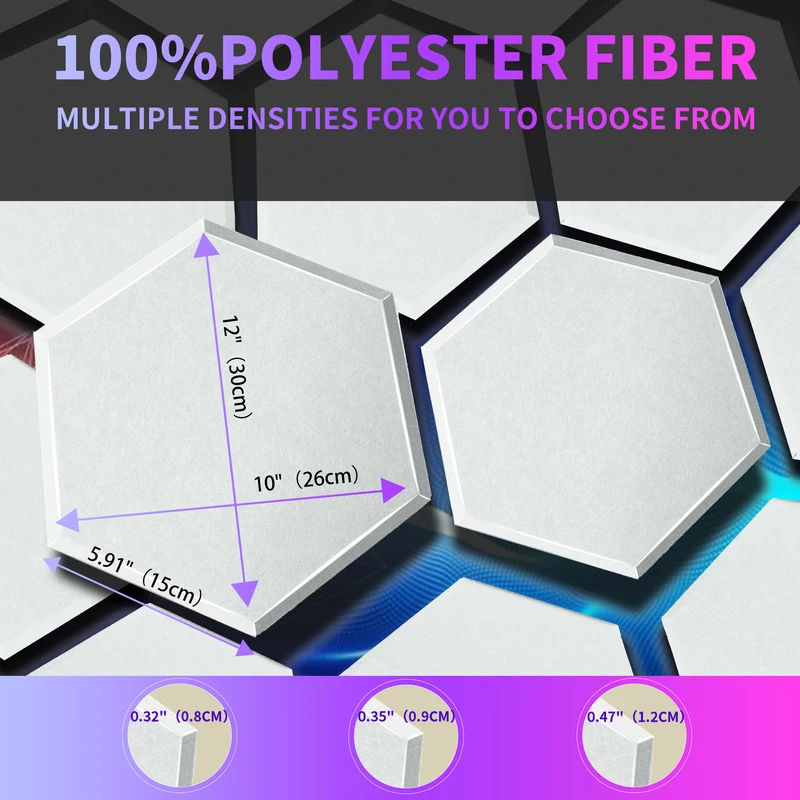 Акустические панели TOUO 6-18 шт. декоративные звукопоглощающие стеновые домашняя