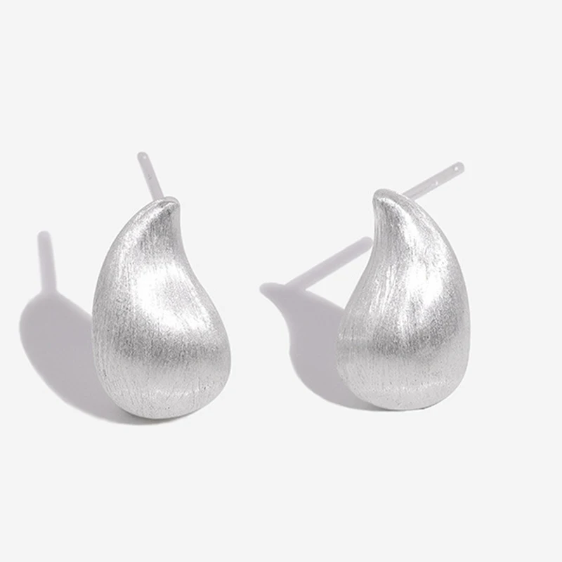 

S925 Sterling Silver Earrings Women Vintage Frosted Water Drop Earrings Female Shiny Design Luxury Jewelry Gift Gift Lady Party