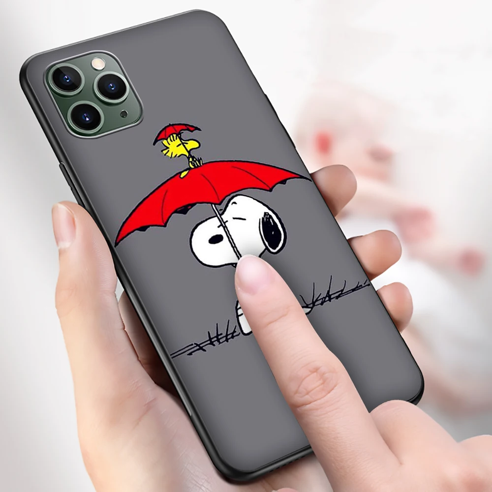 BB18 S-Snoopys Cute Dog Soft Silicone Case for Xiaomi Mi F1 9T Pro A1 5X A2 Lite A3 CC9E 10T 11T 12Pro 12X Caver