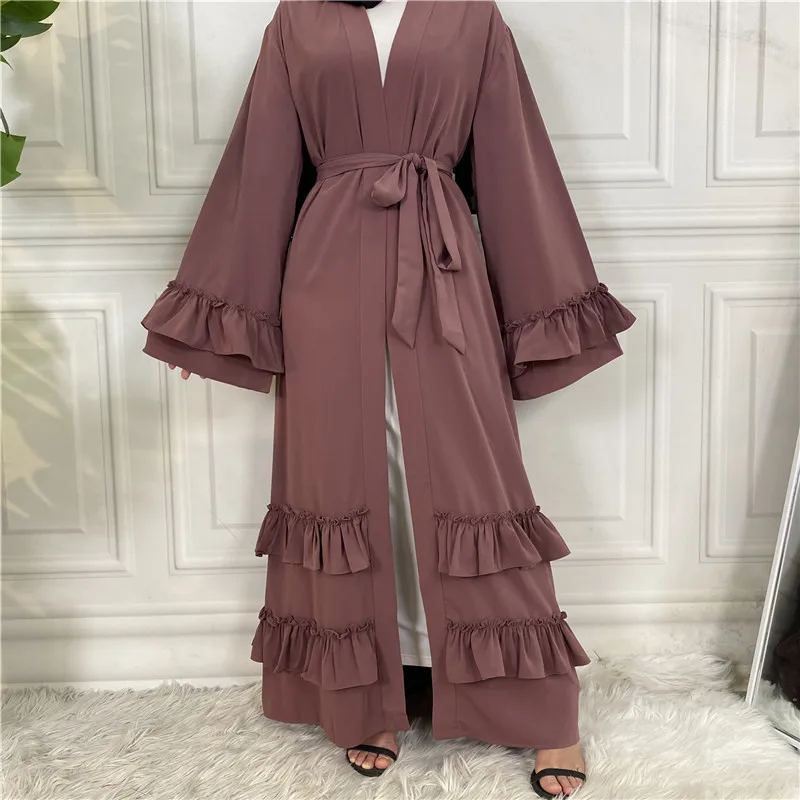 High Quality Nida Ramadan Muslim Woman Kimono Caftan Marocain  Abaya Islam Dubai African Kaftan Arabic  open abaya