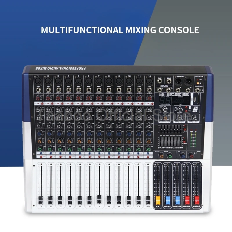 8/12/16-канальный звуковой микшерный пульт с 99 эффектами реверберации DSP 3-полосный
