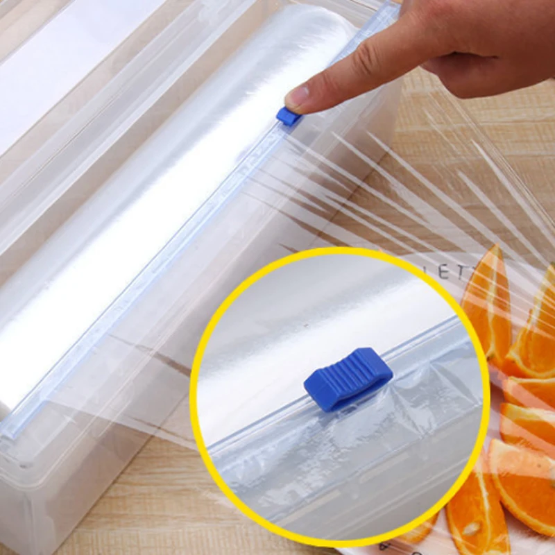 Food Cling Film Cutting Box Cutter Slide Knife Automatic Tin Foil Paper Divider Kitchen Large Roll Household Adjustable