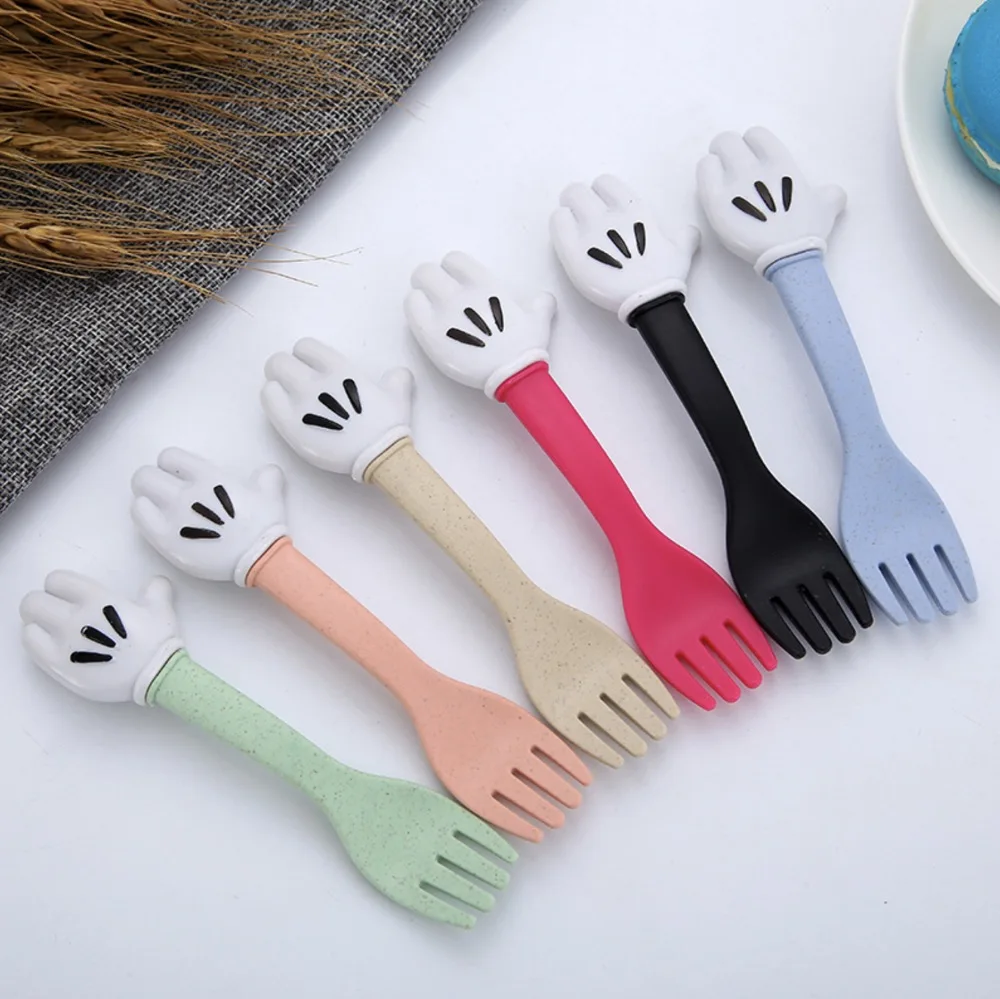 Набор посуды Kawaii детские столовые приборы в форме ладони Микки Мауса из