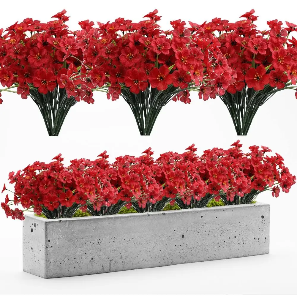 5 вилок искусственный весенний цветок травы зеленое растение реалистичное