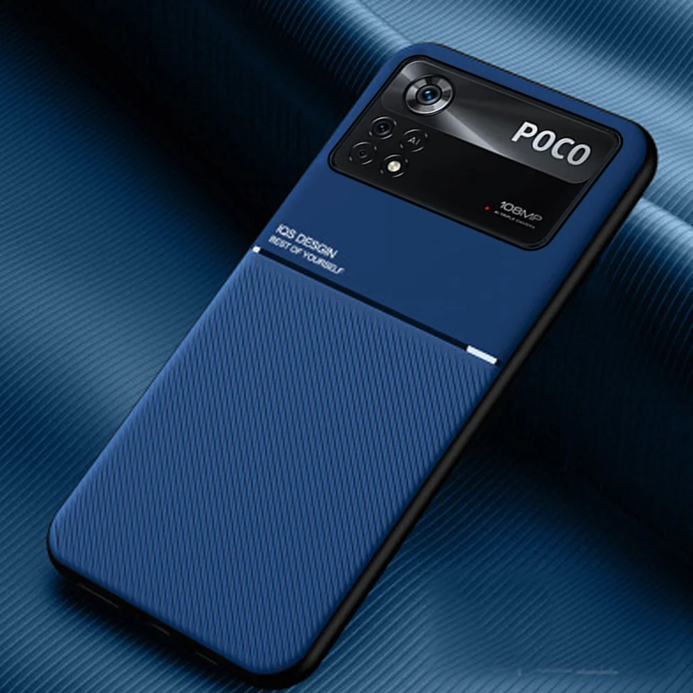 leather magnet car holder back cover for poco x4 pro x4pro 5g case poxo little x 4 pocox4 pro silicone shockproof phone case free global shipping