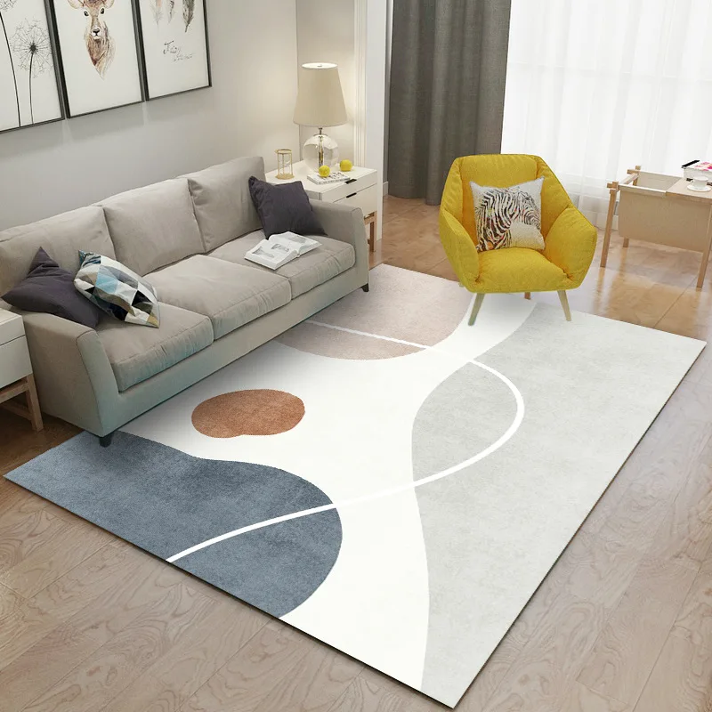 

Simple Geometric Living Room Large Area Carpet Sofa Coffee Table Carpets Bedroom Decorative Rugs Lounge Rug Washable Starter Mat