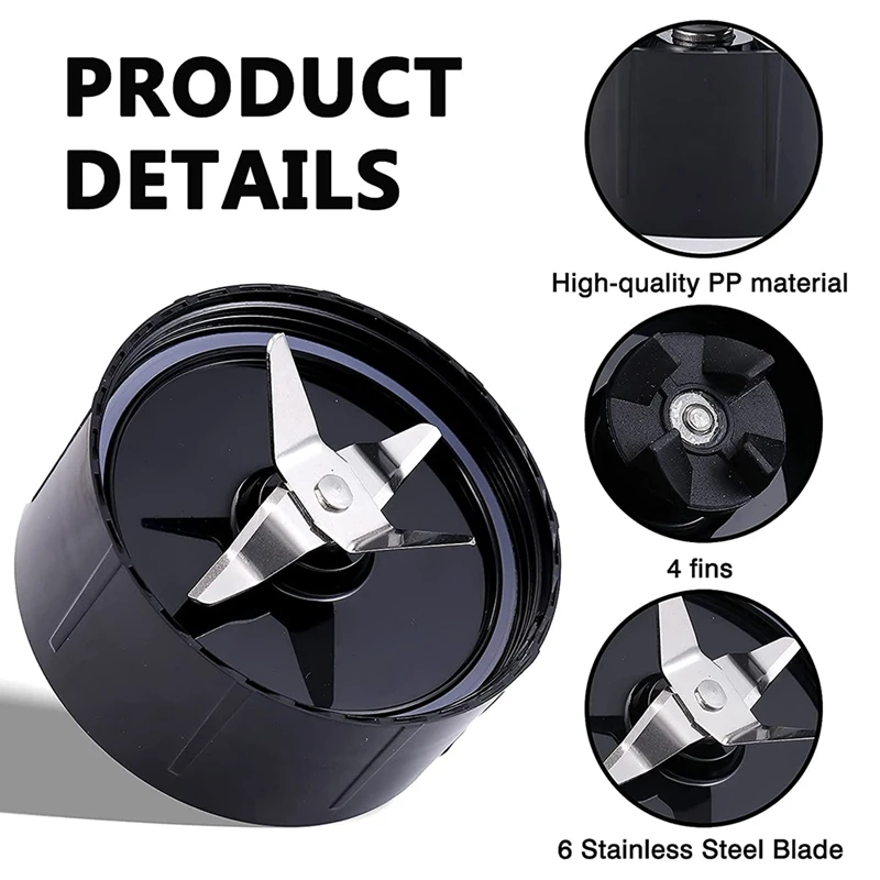 Blender Cups Replacement Set 16Oz Cup With Flip-Top To-Go Lid Flat And Extractor Cross Blade For Magic MBR MB Series |