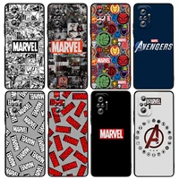marvel logo avengers for xiaomi redmi note 11 11t 11s 10 10s 9 9t 9s 8 8t 7 6 5 pro t s 5g 2021 black luxury silicone phone case