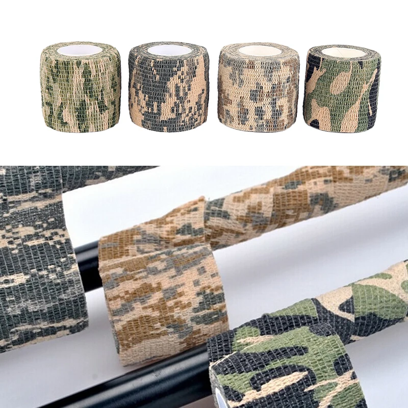 

1 Nonwoven Roll Outdoor Hunting Protect Jungle Camouflage Tape For Gun Camera ETC Camo Stretch Bandage Non-woven Natural Latex