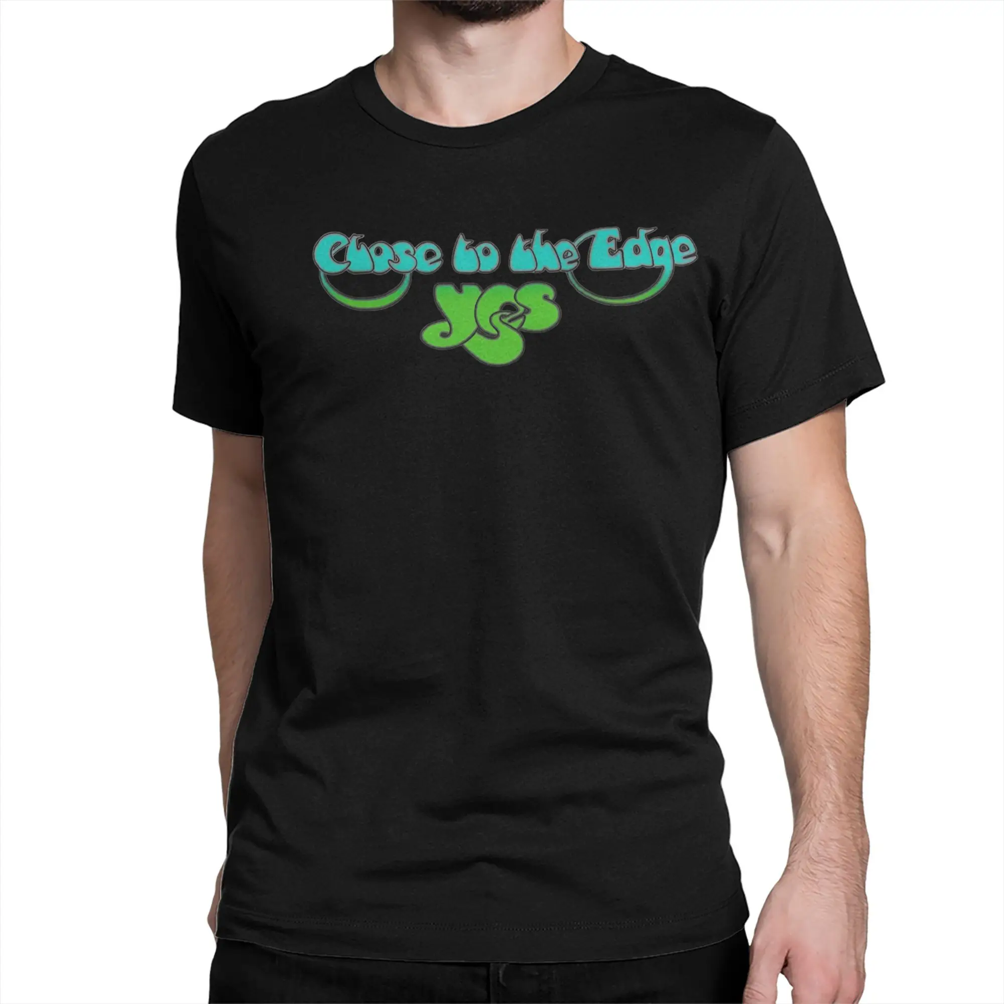 Фото Мужчины Женщины Футболки Close to the Edge Yes Band Humor Футболка из чистого хлопка с коротким рукавом Рок-музыка Легенда Футболка Топы с круглым вырезом №3