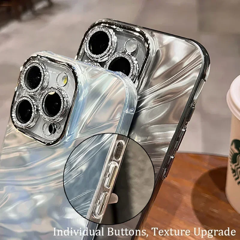 Роскошный блестящий защитный мягкий чехол для телефона с постепенным изменением