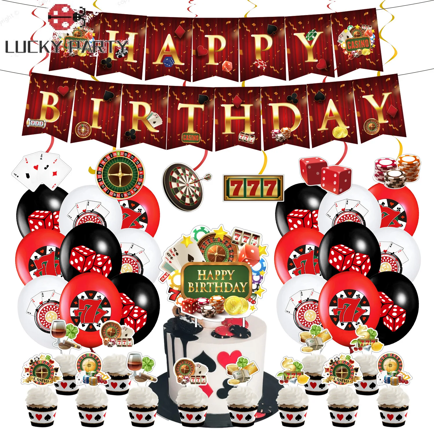 

Украшения для казино, игральные карты, товары для тематической вечевечерние НКИ, дня рождения, воздушные шары, баннер для взрослых, декориро...