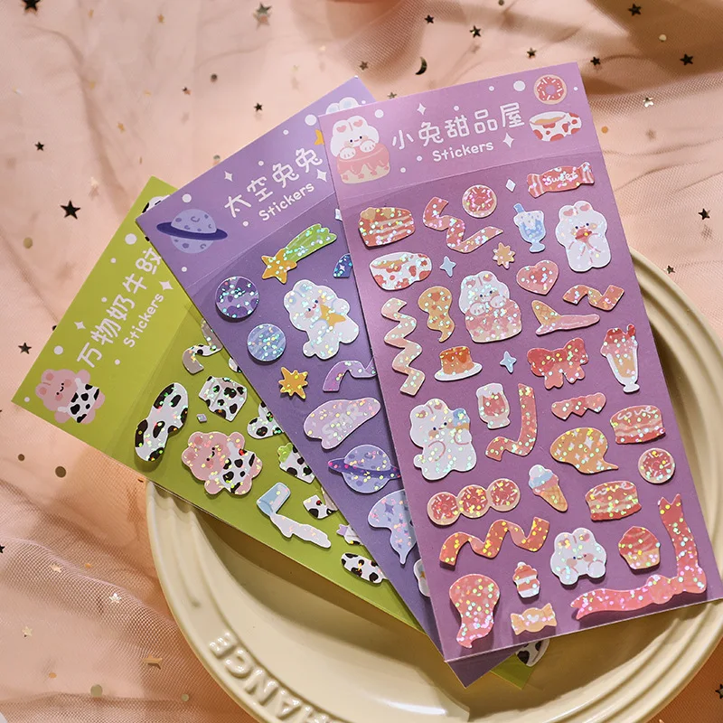 

MOHAMM 1 PC Cartoon Bling Animal Sticker for Stationery Scrapbooking Decoration Material Diary