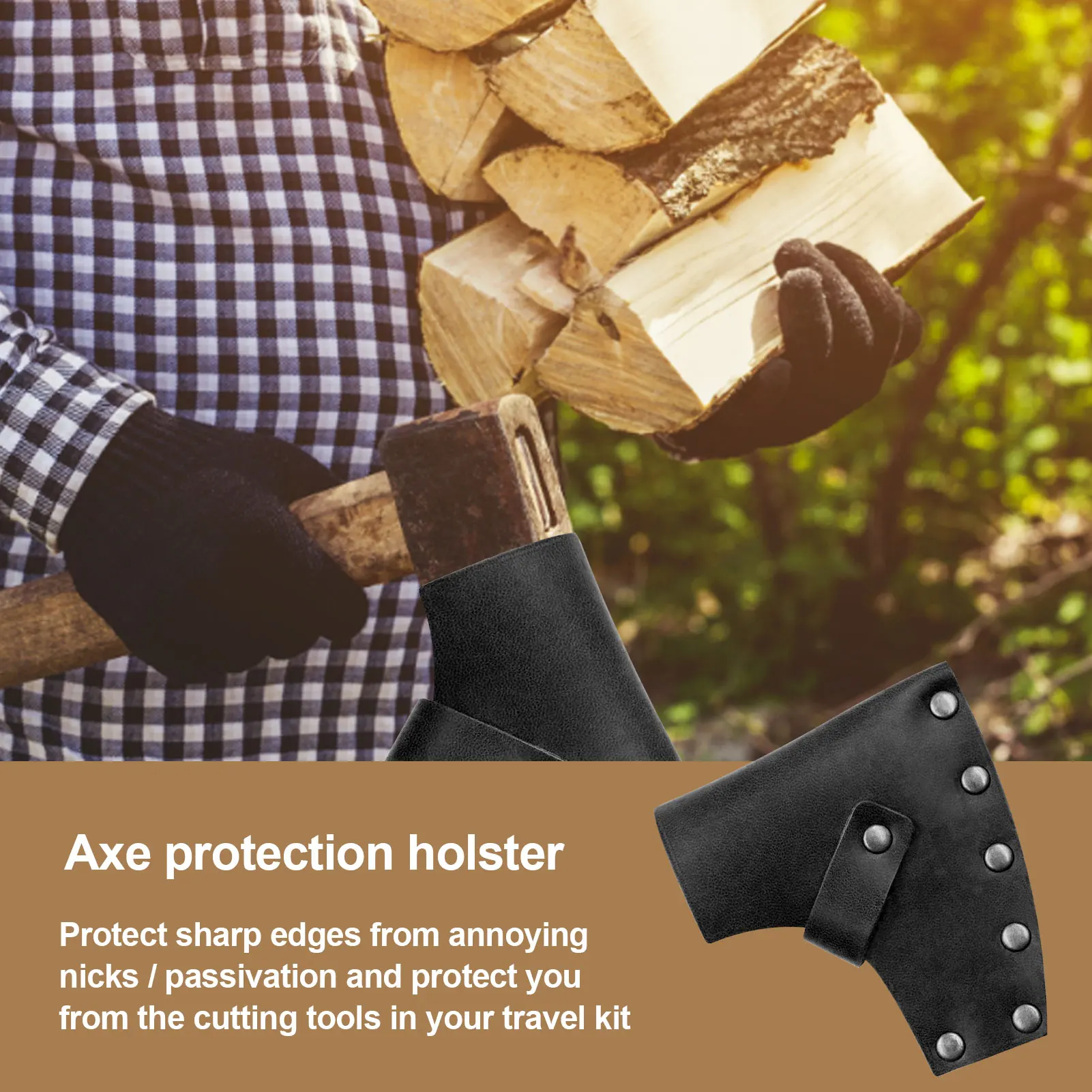 Кобура с топором Практичный Прочный кожаный чехол охотничий прочная защита
