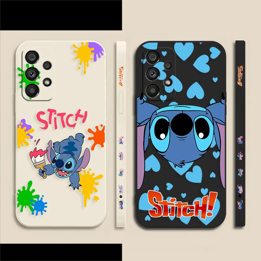 

Anime Lilo & Stitch Phone Case For Samsung Galaxy A73 A72 A71 A53 A52 A51 A42 A33 A32 A31 A23 A22 A21S 4G 5G Colour Liquid Case