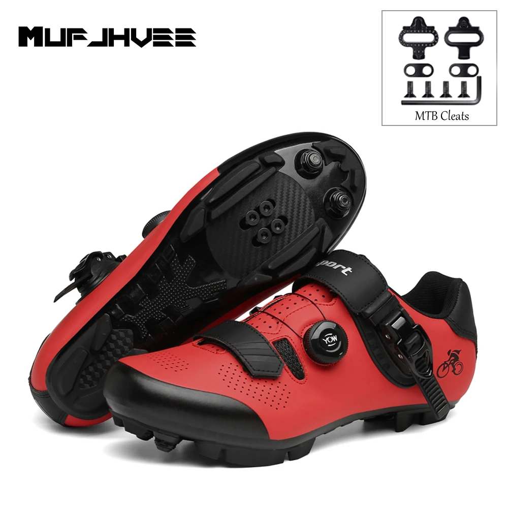 

Mufjhvee Sapatilha Ciclismo Mtb Spd Cleats Mountain Bike Shoes Wear-Resistant Breathable Self-Locking Racing Bicycle Sneakers