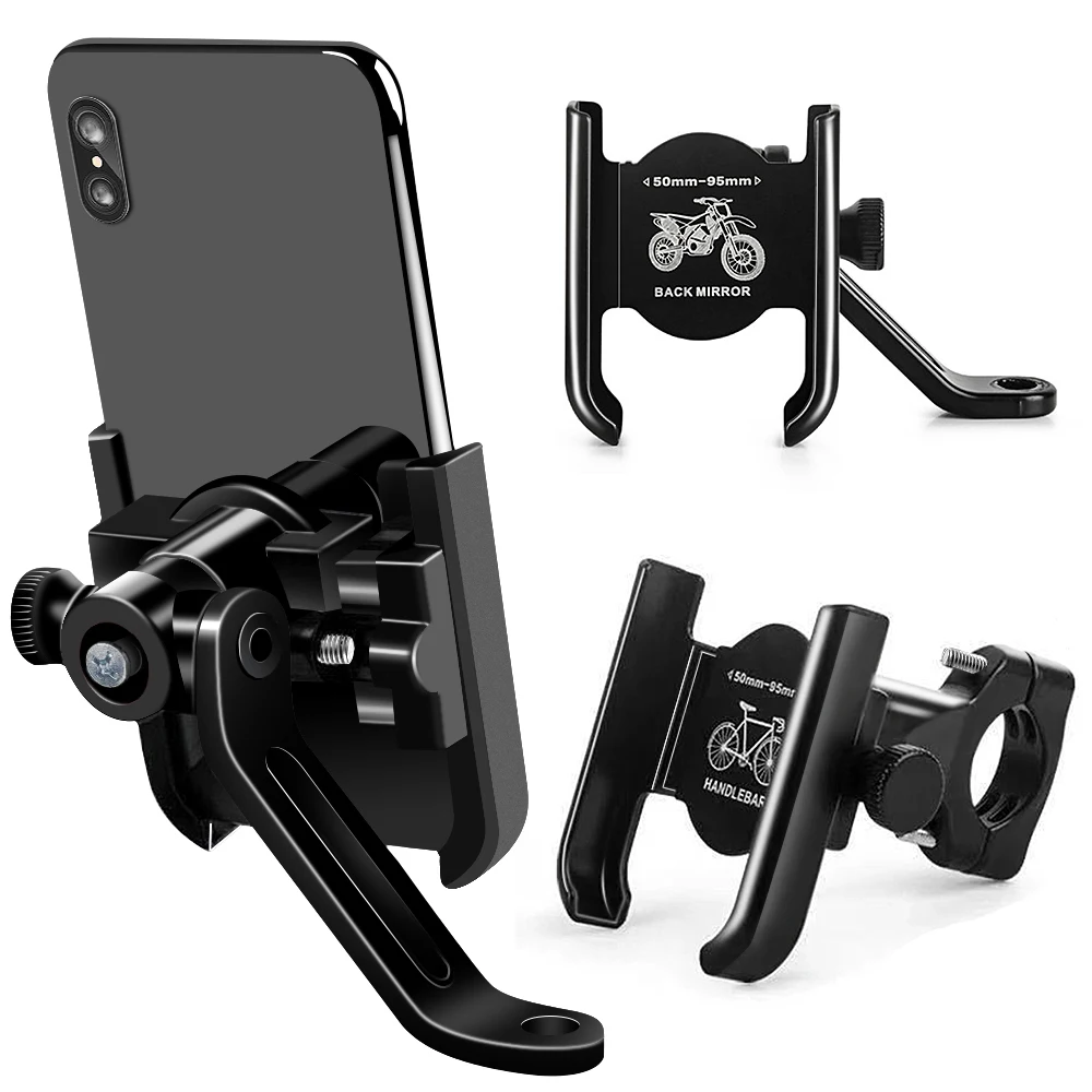 

Motorcycle Phone Holder Bicycle Handlebar Mobilephone Support Aluminum Alloy 360 Rotation Road Bicycle Mount Accessories