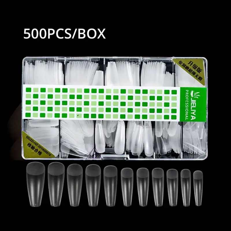 

500pcs False Nails Acrylic Press On Nails Coffin Artificial Nails Clear Fake Nail Tips For Extension Manicure Tool False Nails