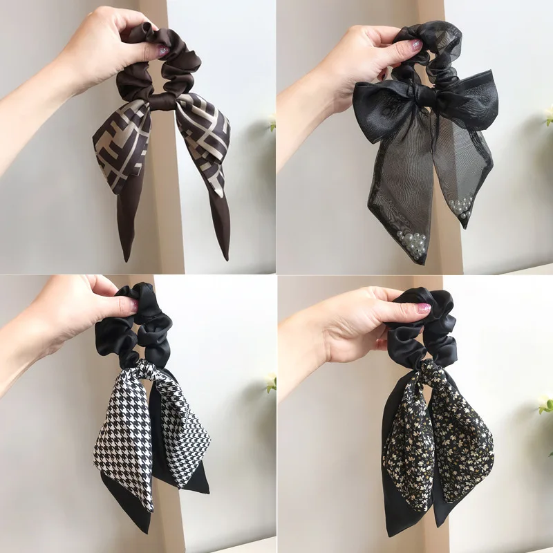 

South Korea 2022 Spring New Bow Ladies Hair Tie Large Temperament Head Rope Elegant Streamer Boutique Head Accessories Wholesale