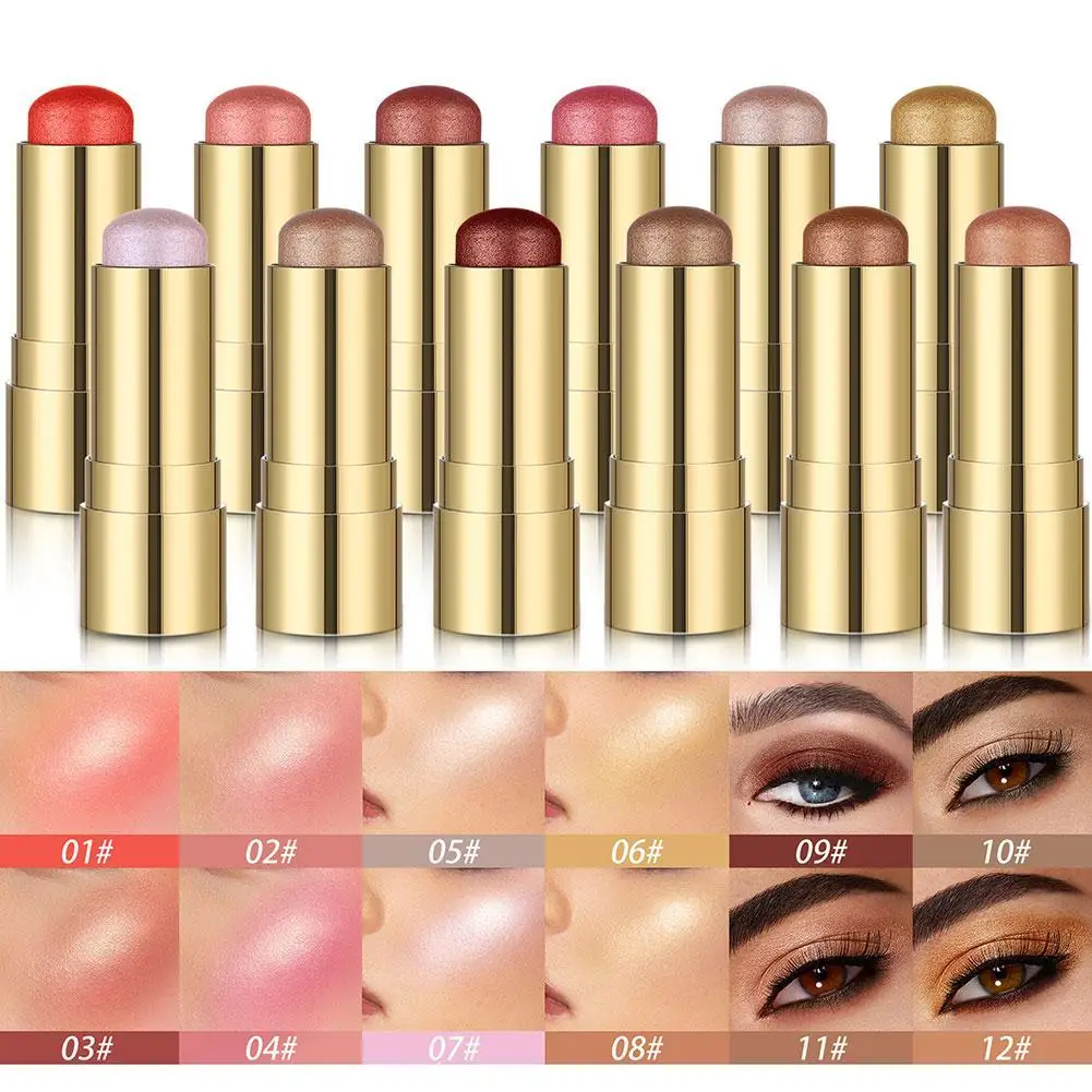 

Multi-function High-gloss Blush Stick Cream Blusher Trim Waterproof Brightening Makeup Stick Eye Shadow Blush Stick