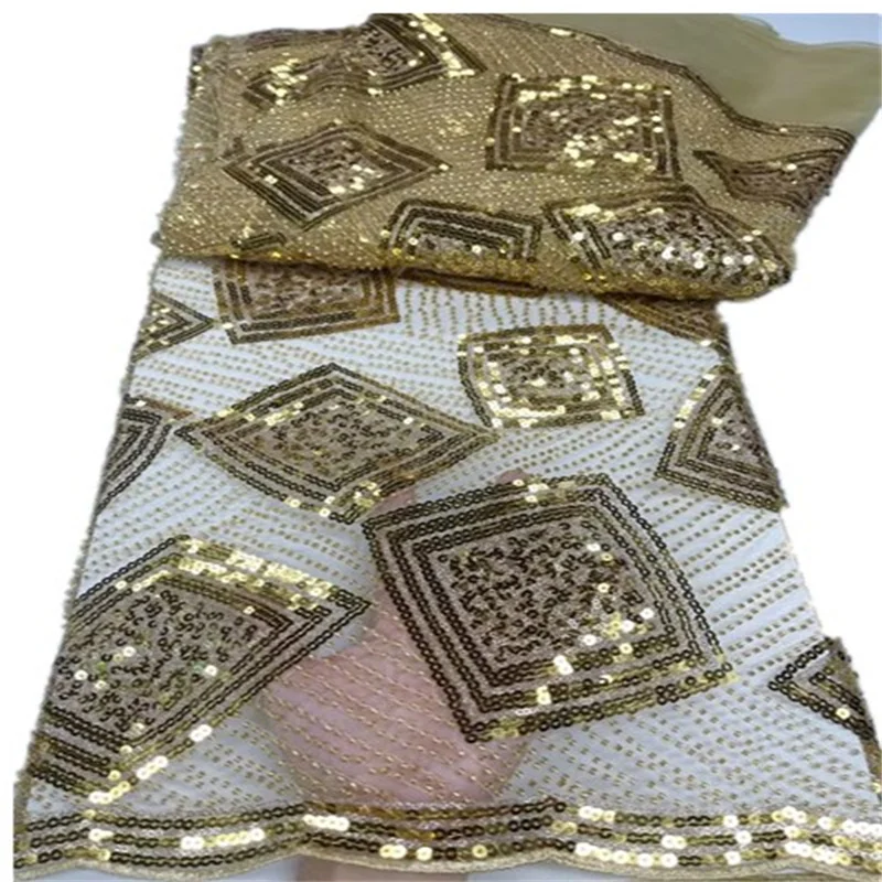 

Африканские блестки, кружевная Ткань 5 ярдов, материал для свадебной вечеринки, вышивка, французские кружевные ткани для шитья своими руками FYU85