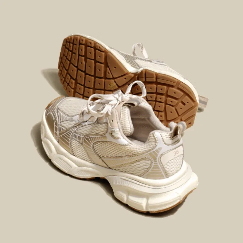 Женские сетчатые кроссовки Вулканизированная подошва на платформе повседневная