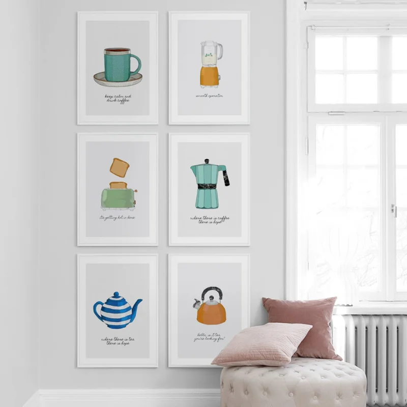 Toaster Teapot Coffee Pot Kettle Blender Wall Art Canvas Painting Nordic Posters And Prints Wall Pictures For Kitchen Room Decor