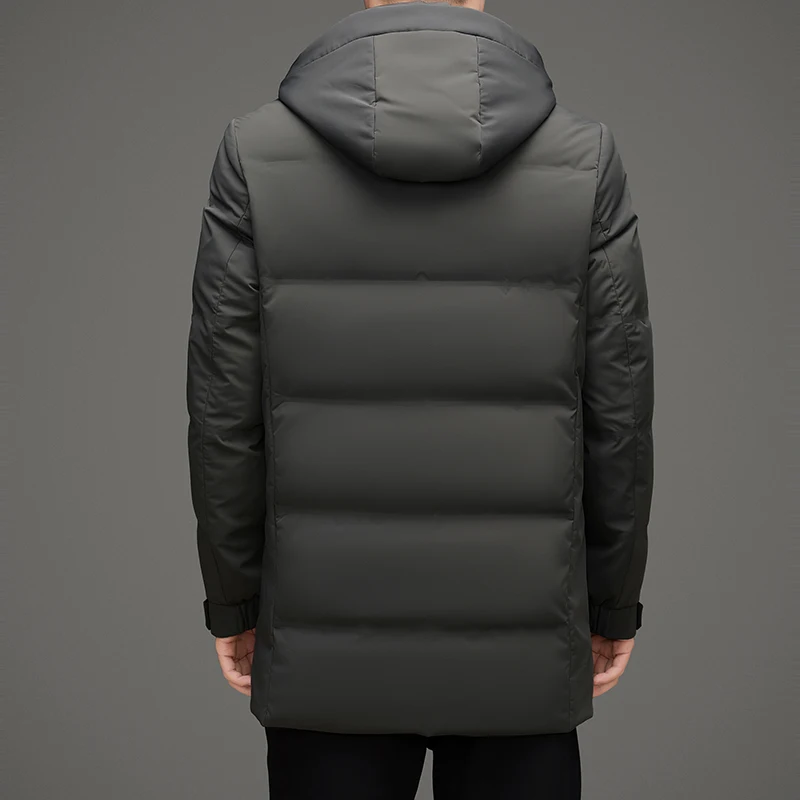 2024 новый зимний пуховик мужской белый утиный пальто ветрозащитное модное теплое