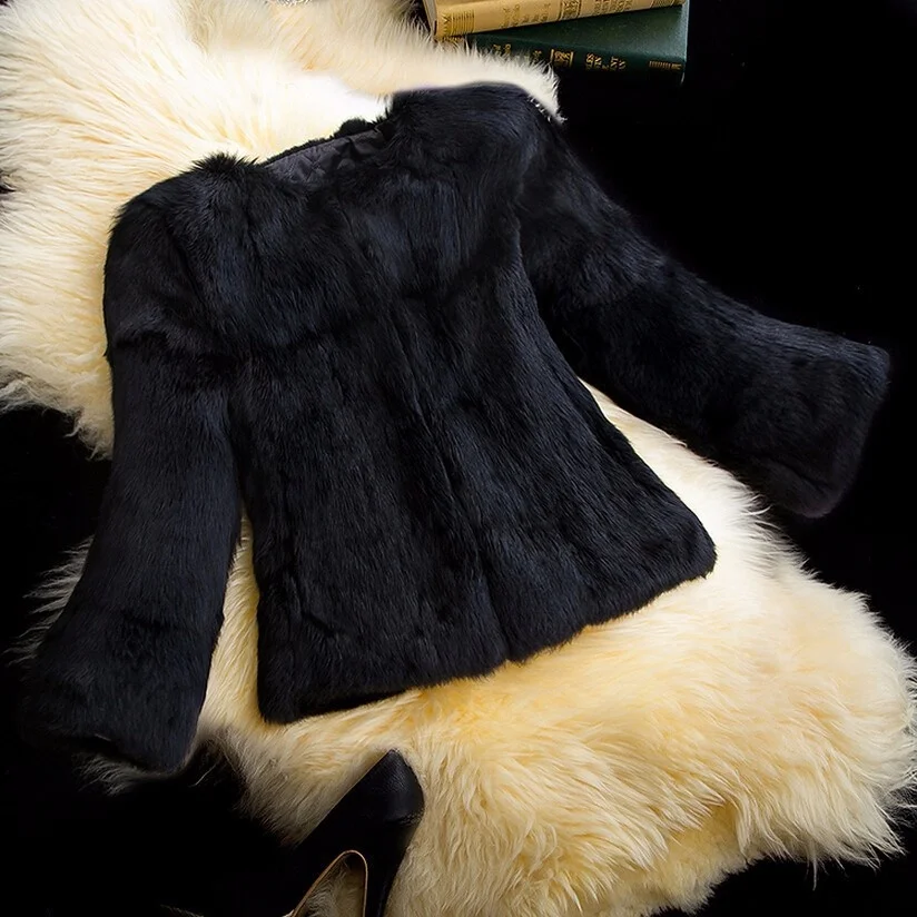 ICCLEK Mink coat women's autumn and winter 2020 Rex Rabbit Fur imitation fur coat medium long women's mink