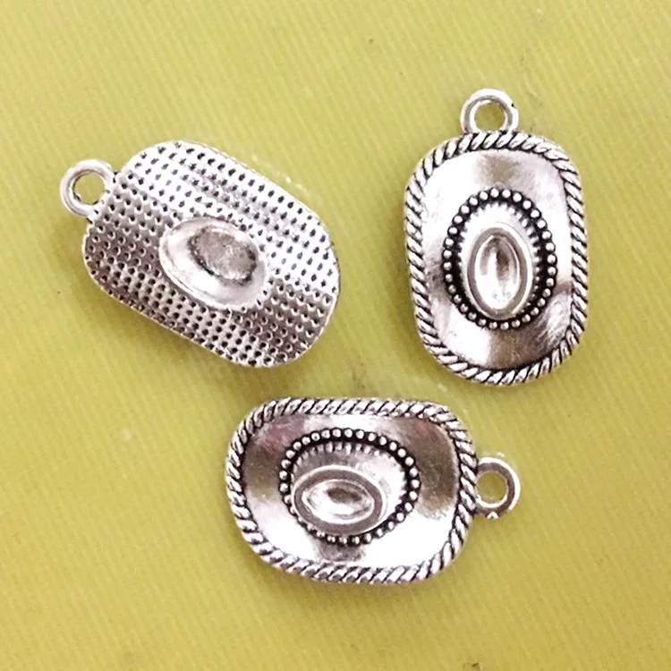 

8pcs/lot 22*14mm Antique Silver Color Cow Boy Hat Charm DIY Jewelry Pendant For Making Bracelet Necklace