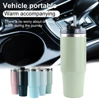 large capacity thermal mug stainless steel vacuum insulation water bottle ice bar cup coffee thermal cup silicone handheld cup