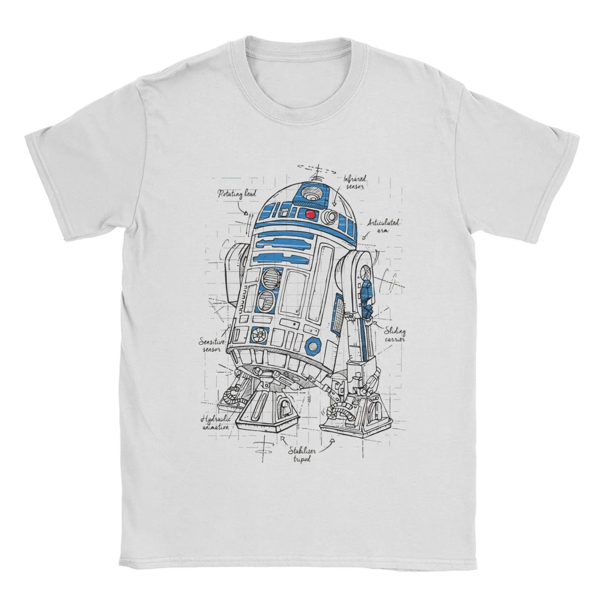 

Fun Star Wars R2D2 Plan T-Shirt Men Women Crewneck 100% Cotton T Shirts Disney Short Sleeve Tees Birthday Gift Clothes