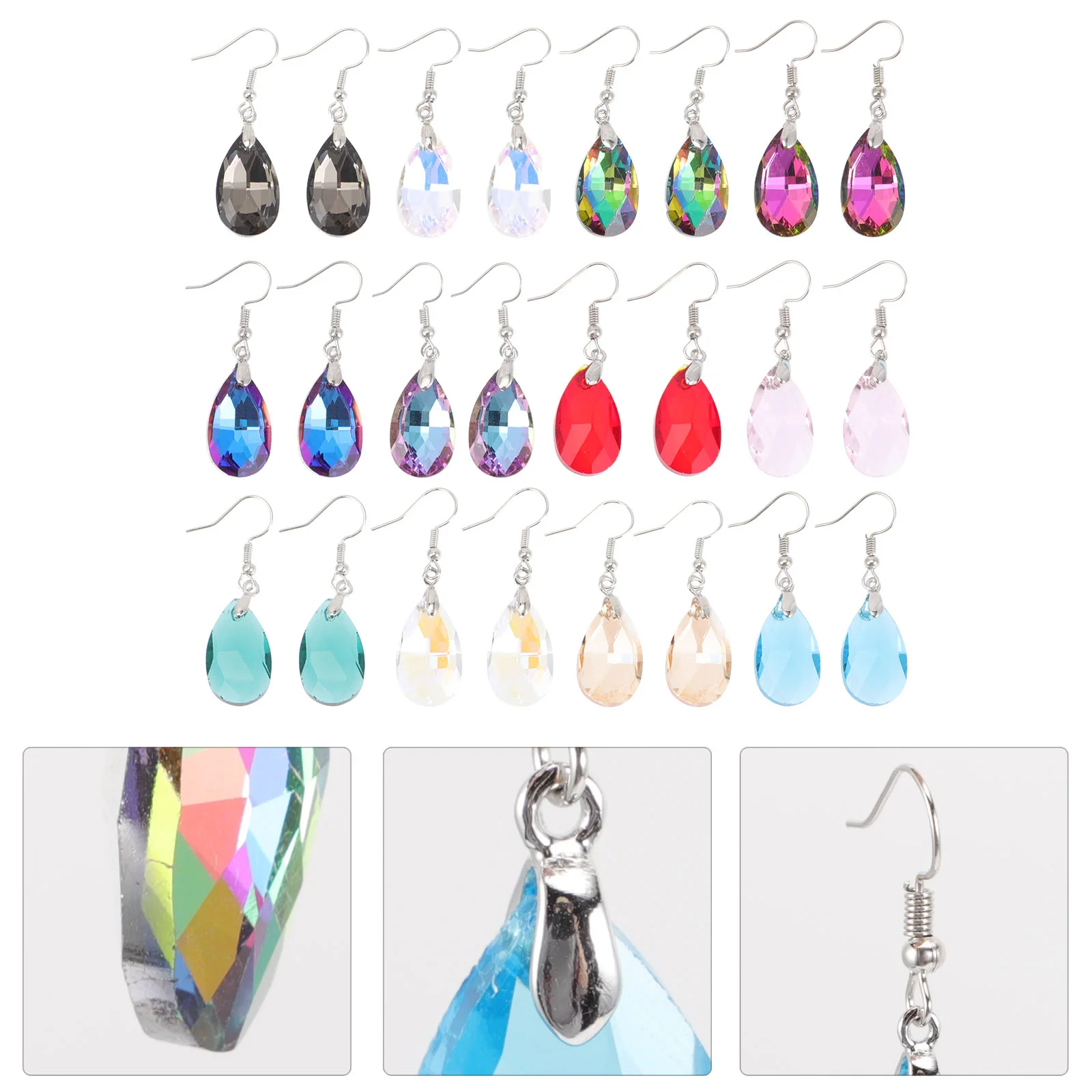

12 Pairs Teardrop Earrings Dangle Earrings for Glass Drop Earrings Drop Earrings Stud Earrings Pendnat Earing for