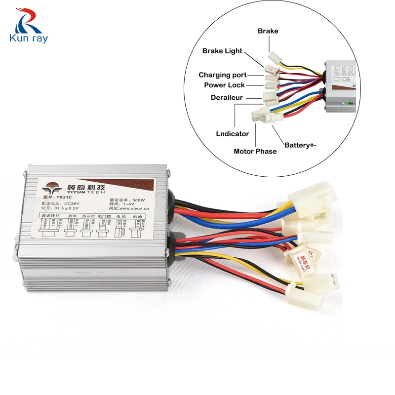 

Electric Bike Motor Brushed Controller 24V/36V/48V 250W/350W/500W/800W DC Electric Controller E-scooter Part Ebike Accessories