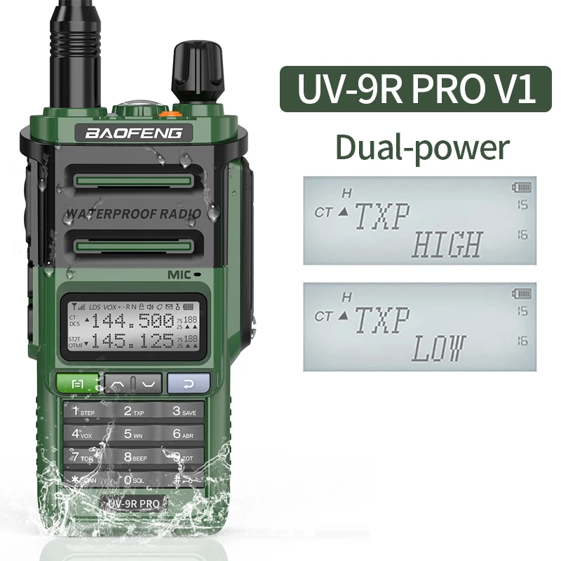 2023 Baofeng UV-9r Pro Waterproof Walkie Talkie IP68 High Power Long Range Radio Upgrade UV-9R Plus Ham Two Way Radio vhf radio