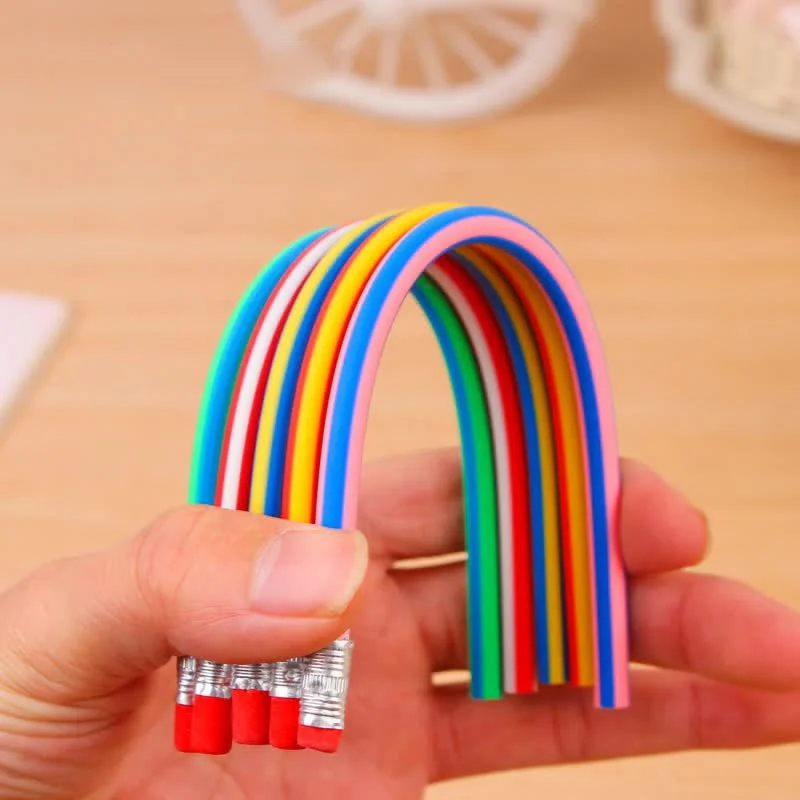 

2/5pcs Bendable Pencils Colorful Soft Pencil with Eraser Flexible Bendy Lápiz for Children Kids School Supplies Party Favor Gift