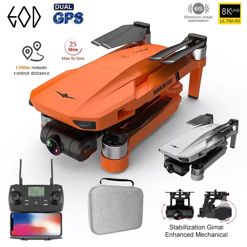 

2022 New GPS Drone 4k Profesional 8K HD Camera 2-Axis Gimbal Anti-Shake Aerial Photography Brushless Foldable Quadcopter 1.2km