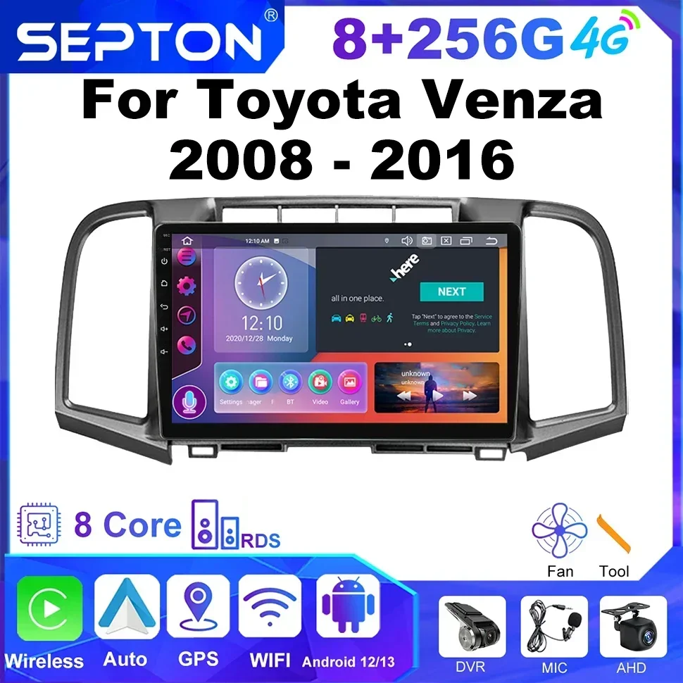 Автомобильный радиоприемник SEPTON Android Auto мультимедийный плеер для Toyota Venza 2008-2016 гг.
