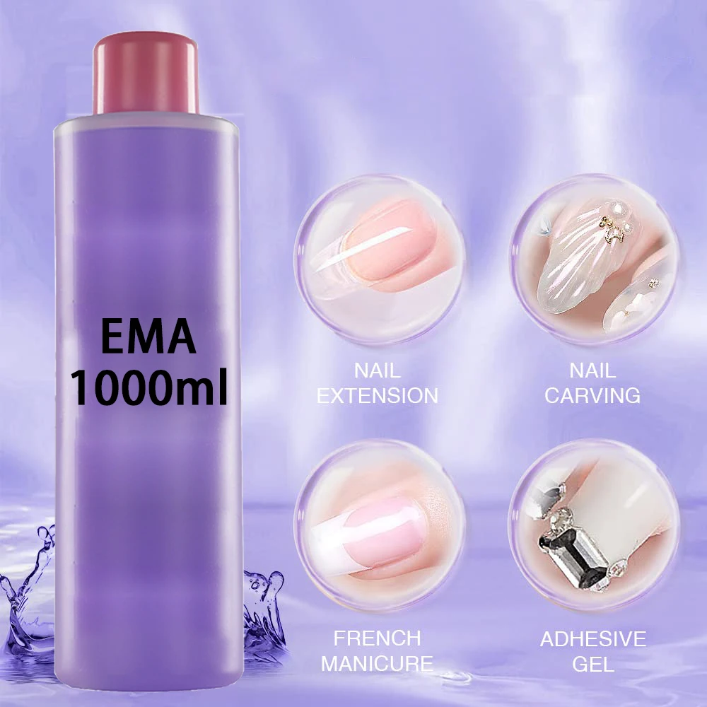 1000ml Acrylic Liquid Monomer Large Volume EMA Monomer For Acrylic Nail Extension Non-Yellowing Professional Acrylic Nail Tools*