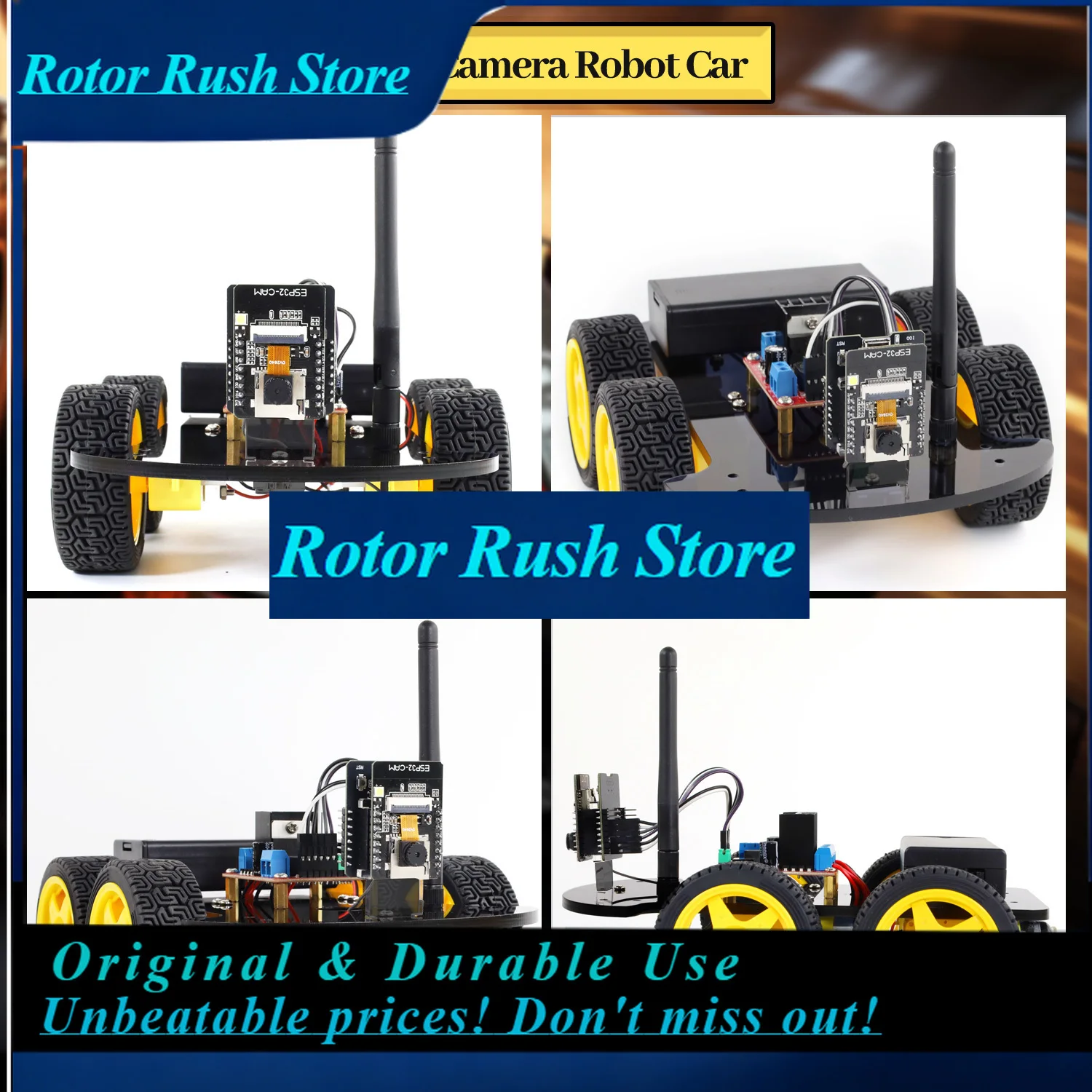 Фото Новый программируемый робот-автомобиль RoRuSNEW Keyestudio 4WD&2WD ESP32-Cam с Wi-Fi камерой для проектов Arduino ESP32 №1