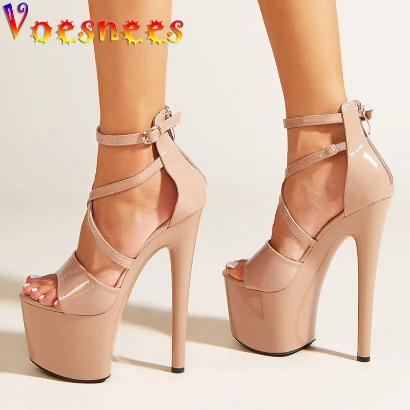 

Женские босоножки на платформе 17 см, летние туфли-лодочки с тонким ремешком на щиколотке, обувь для вечевечерние НКИ, 2022