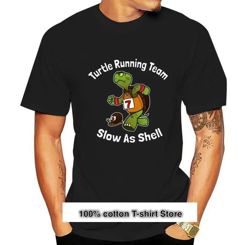 

Camiseta deportiva para hombre, prenda de vestir, con estampado de Turtle Running Team Slow As Shell, novedad
