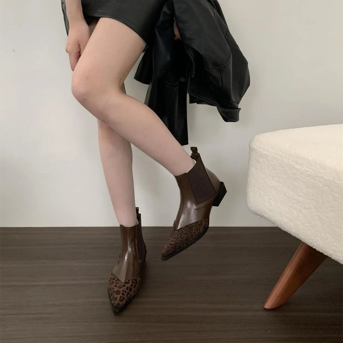 Зимние сапоги Женские резиновые Дождевые сапоги-Женские 2024 Ботильоны с острым