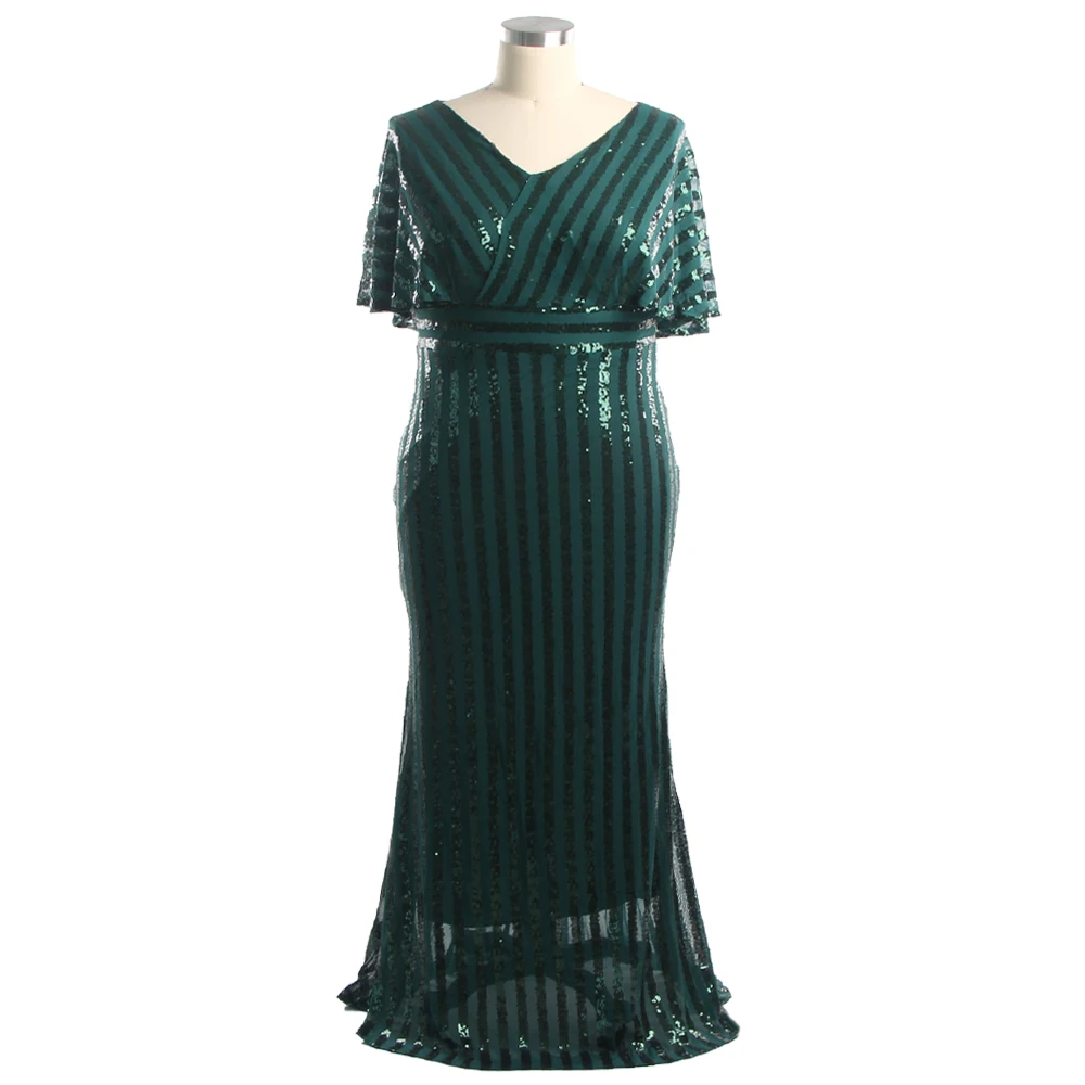 Вечернее платье с V-образным вырезом и юбкой-годе