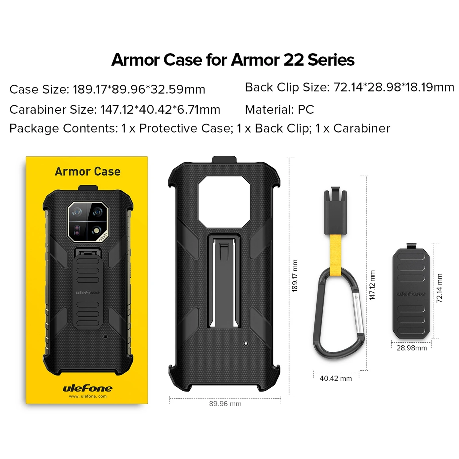 HAWEEL для Ulefone Armor 22 чехол телефона Back Clip с карабином