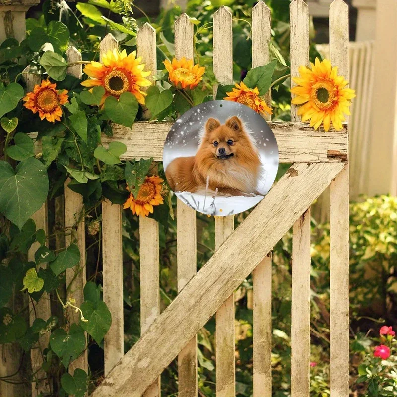 Винтажная алюминиевая металлическая жетон для собаки круглый венок